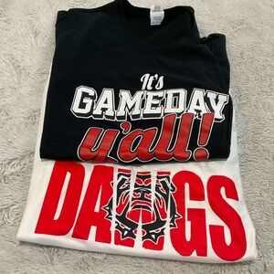 Georgia Bulldog Short Sleeved Shirts Bundle of Two Size L